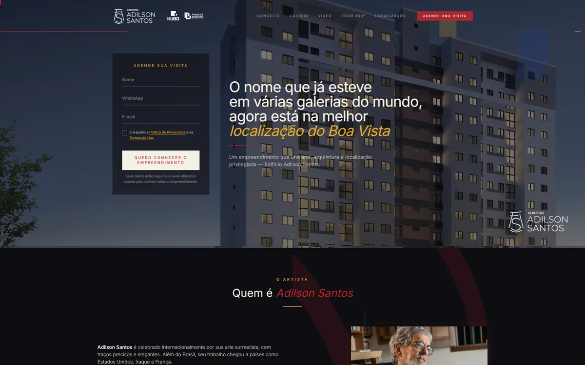 Landing page Kubo Adilson Santos desenvolvida pela Agência Átomo